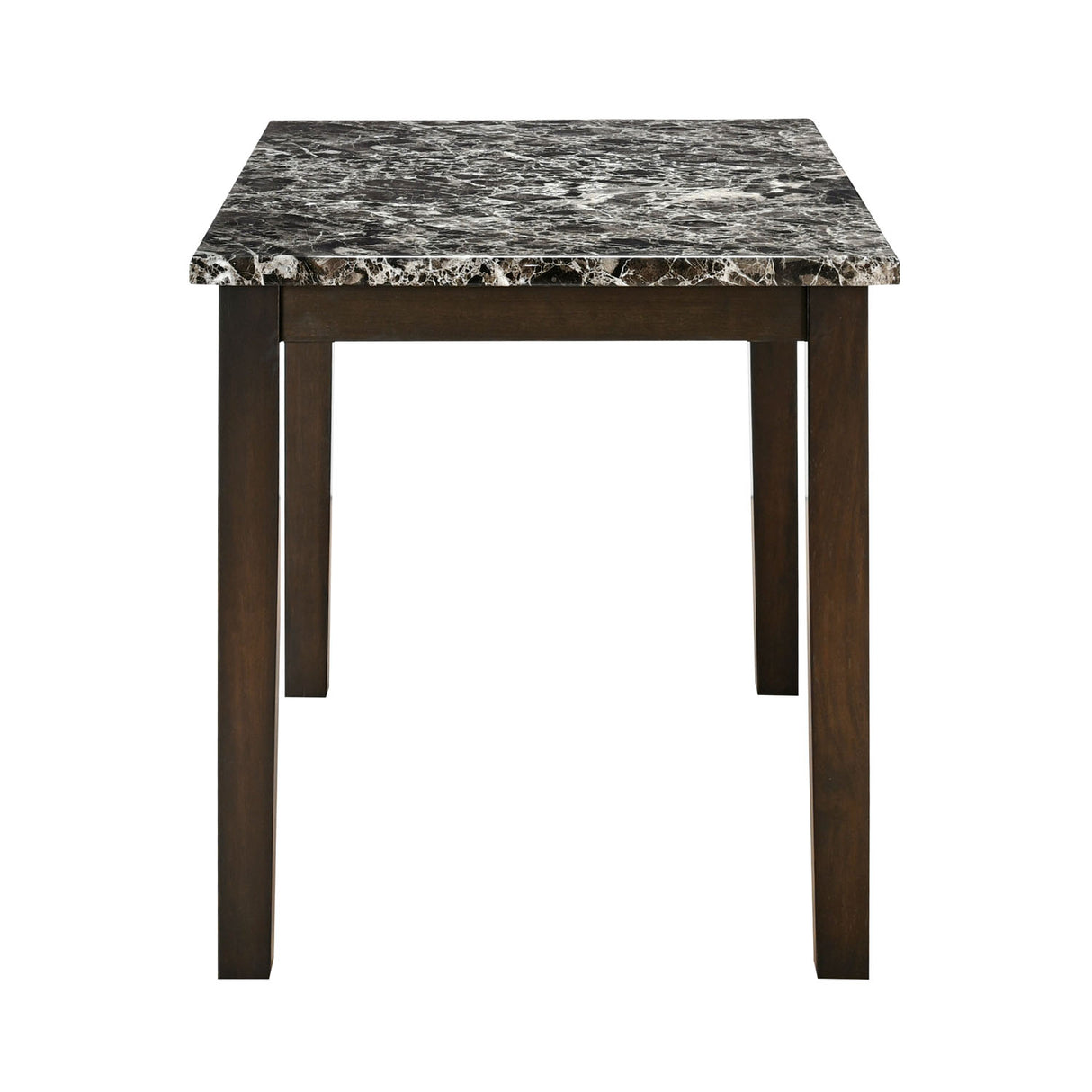 Adrian 6 Seater Marble Top Finish Dining Table (Dark Walnut)