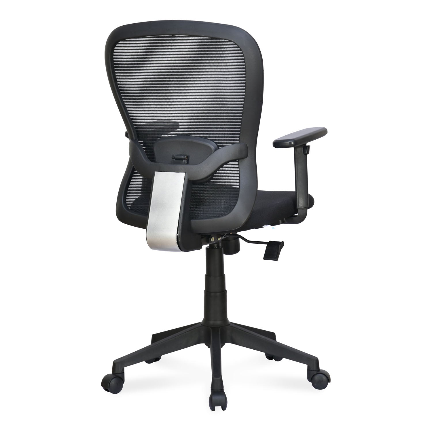 Alba Medium Back Mesh Chair with Adjustable Armrest (Black)