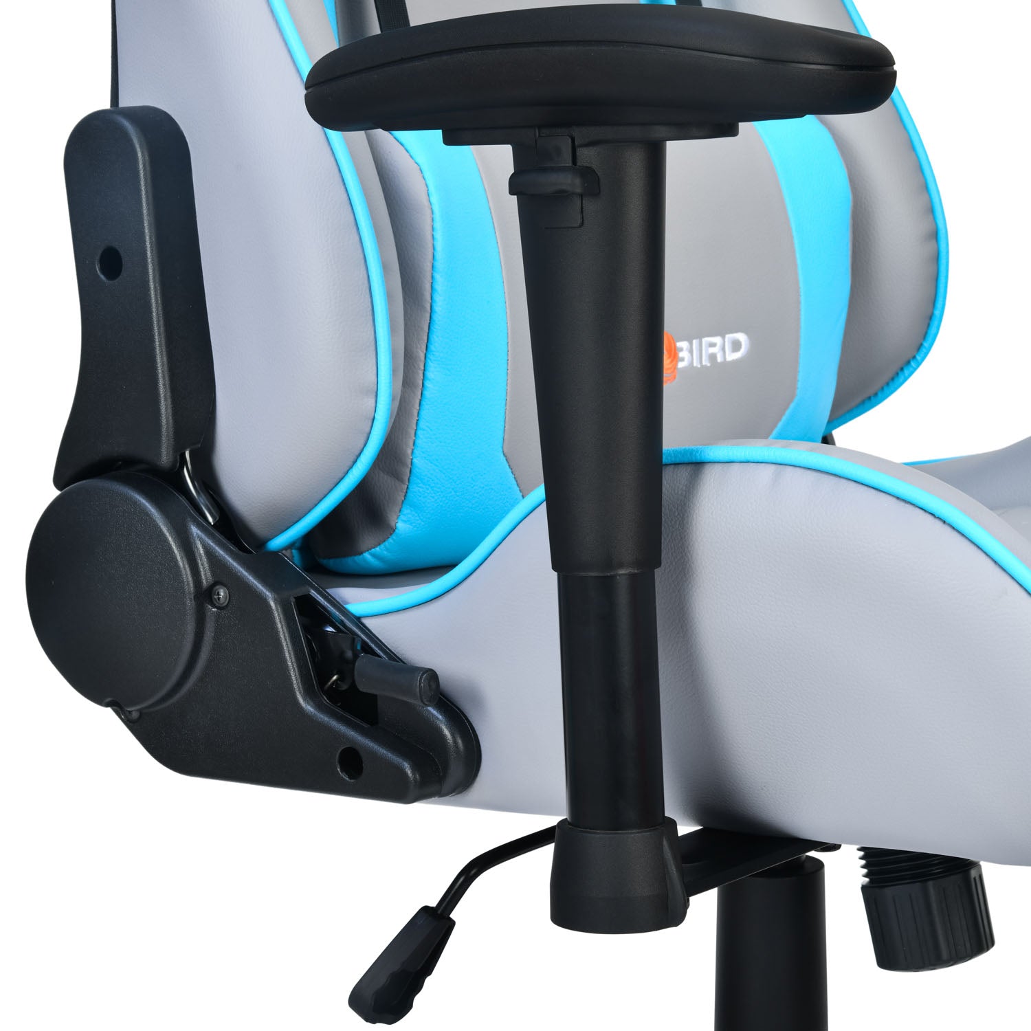 Athena Leatherette Ergonomic Gaming Chair with Neck & Lumbar Pillow (Grey & Turquoise)