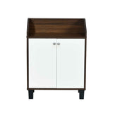 Aze Engineered Wood Shoe Cabinet (Walnut & White)