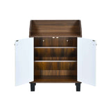 Aze Engineered Wood Shoe Cabinet (Walnut & White)