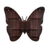 Butterfly Engineered Wood Wall Shelf with Back Light (Walnut)