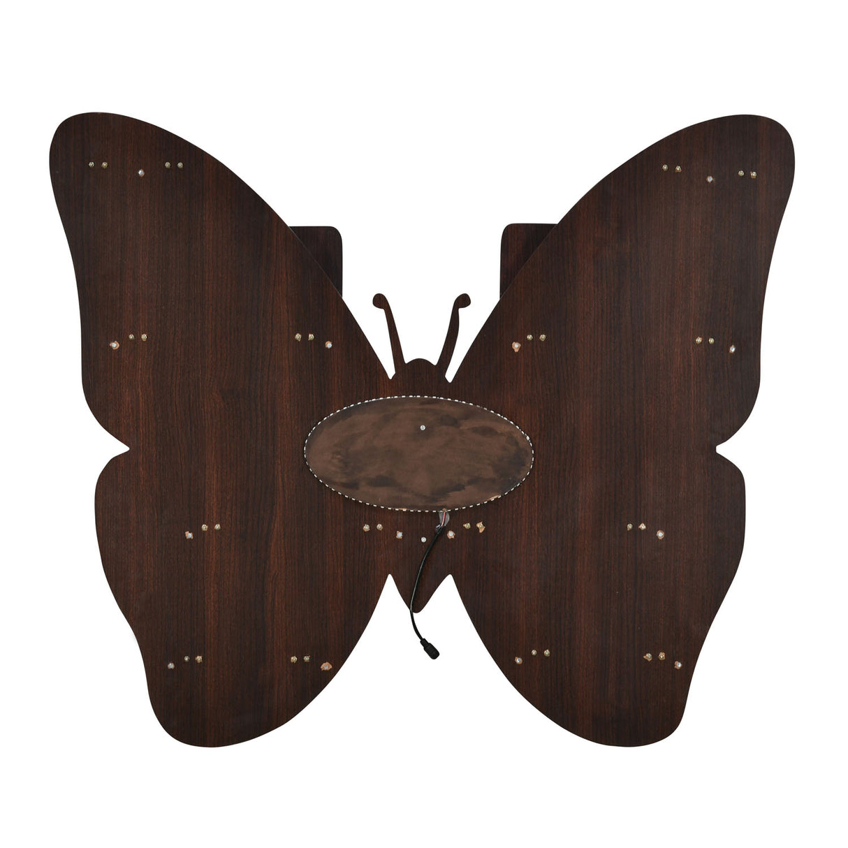 Butterfly Engineered Wood Wall Shelf with Back Light (Walnut)