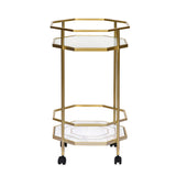 Callie Marble Serving Cart (Gold)