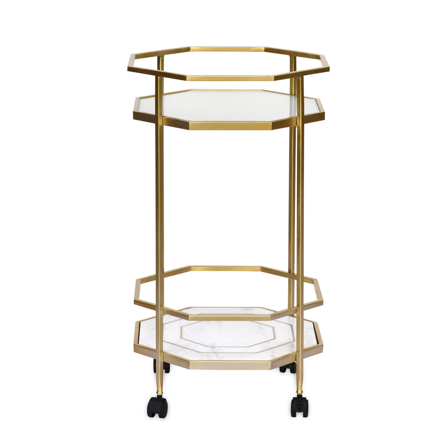 Callie Marble Serving Cart (Gold)