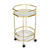 Callie Marble Serving Cart (Gold)