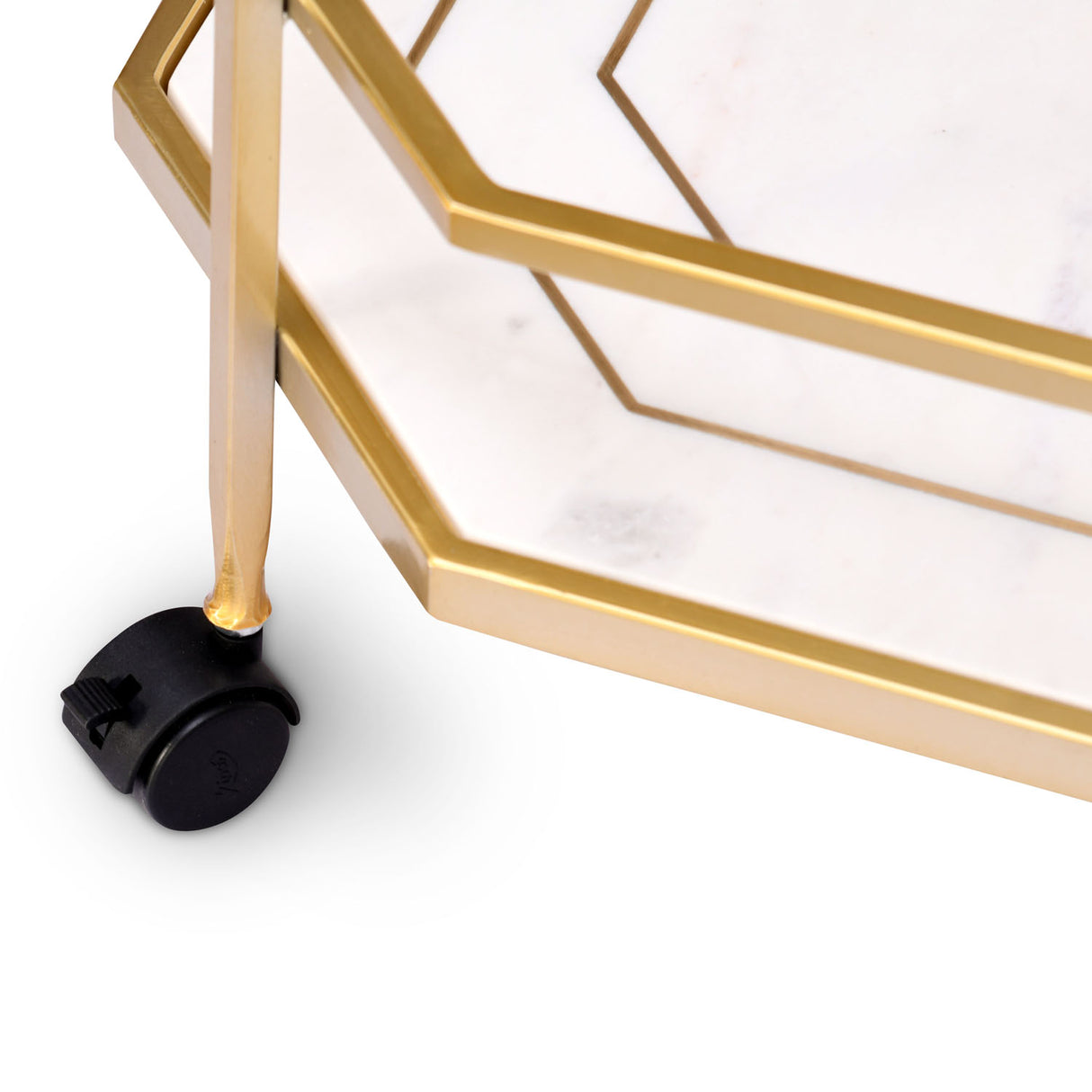 Callie Marble Serving Cart (Gold)