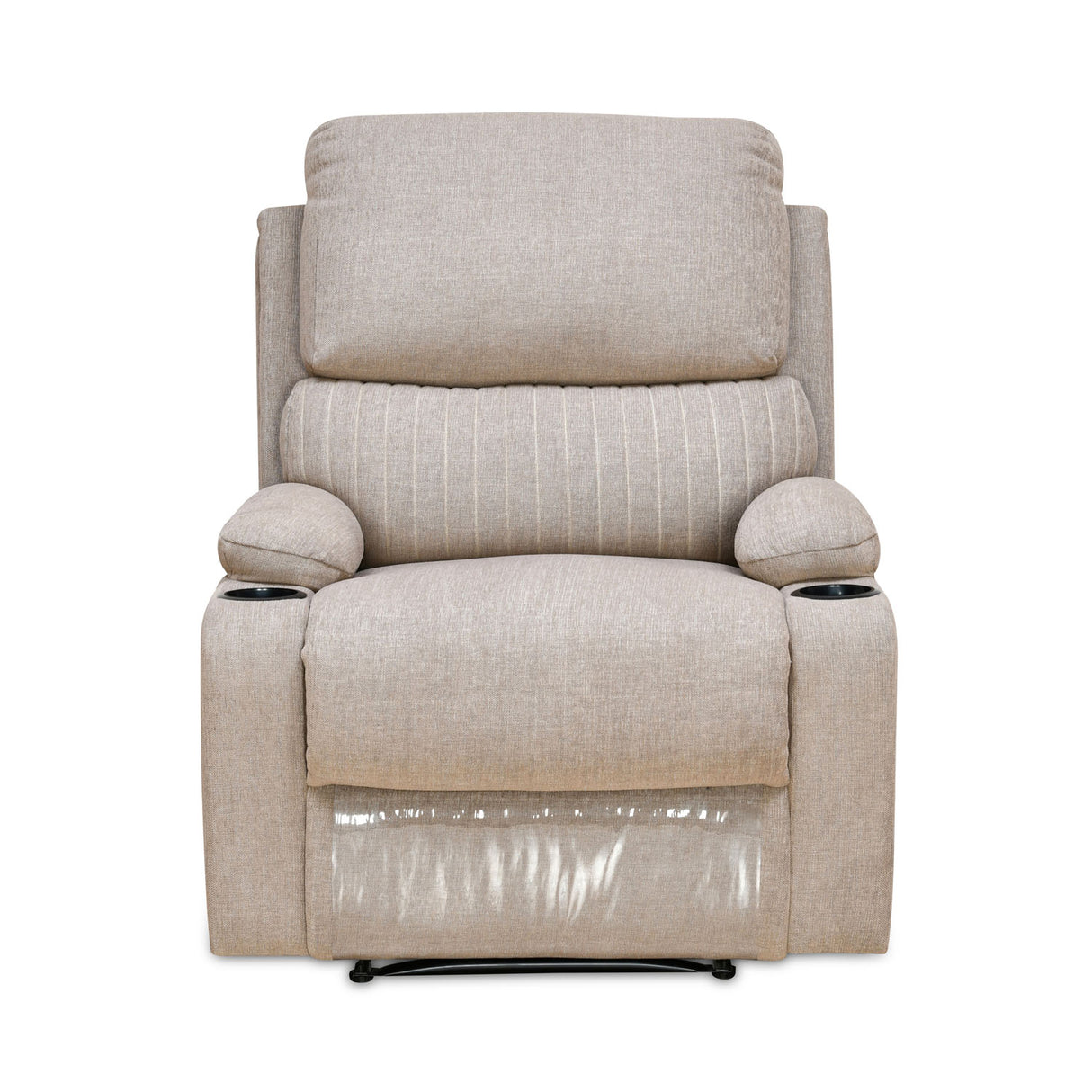 Comfy 1 Seater Fabric Manual Recliner with Cup Holder (Beige)