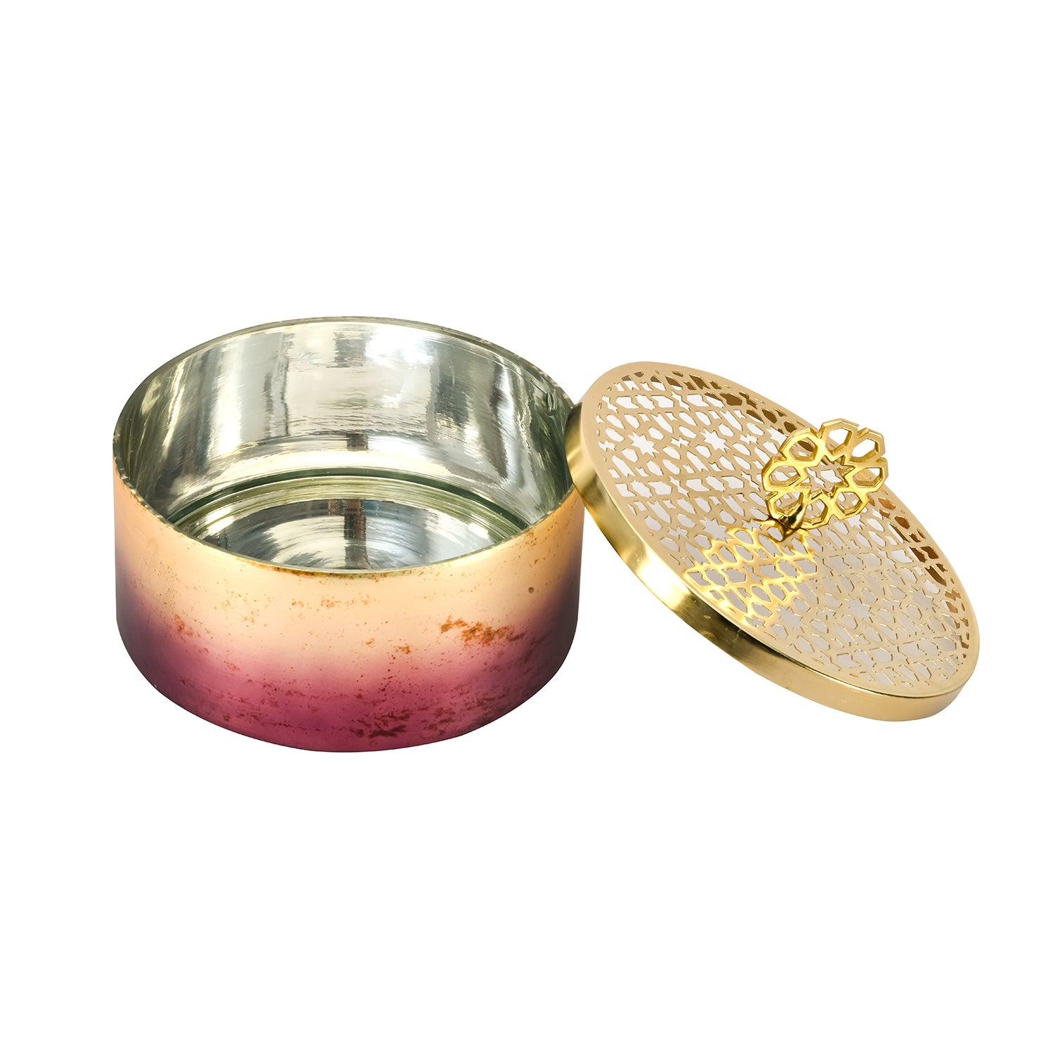 Round Decorative Box with Lid (Onion & Gold)