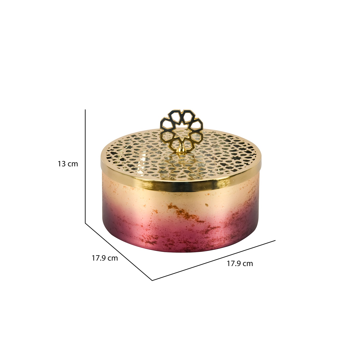 Round Decorative Box with Lid (Onion & Gold)