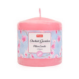 Orchid Garden Scented Wax Pillar Candle (7 cm, Pink)