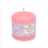 Orchid Garden Scented Wax Pillar Candle (7 cm, Pink)