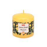 Lemon Sorbet Scented Wax Pillar Candle (7 cm, Yellow)