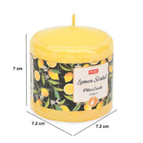 Lemon Sorbet Scented Wax Pillar Candle (7 cm, Yellow)