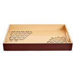 MDF Rectangular Large Serving Tray (Brown & Beige)