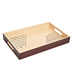 MDF Rectangular Large Serving Tray (Brown & Beige)