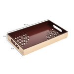 MDF Rectangular Small Serving Tray (Brown & Beige)