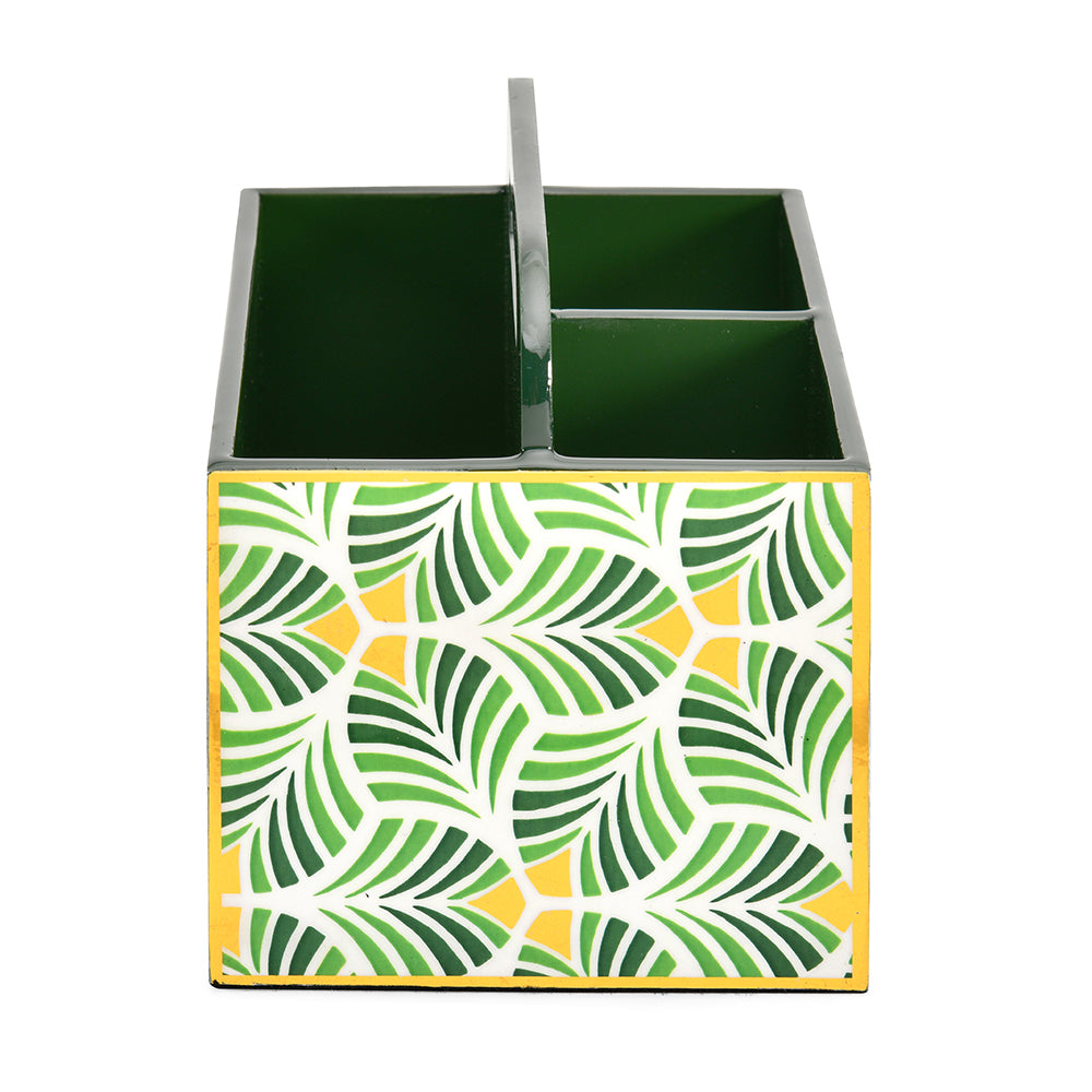 Printed Wooden MDF Cutlery Holder (Green)