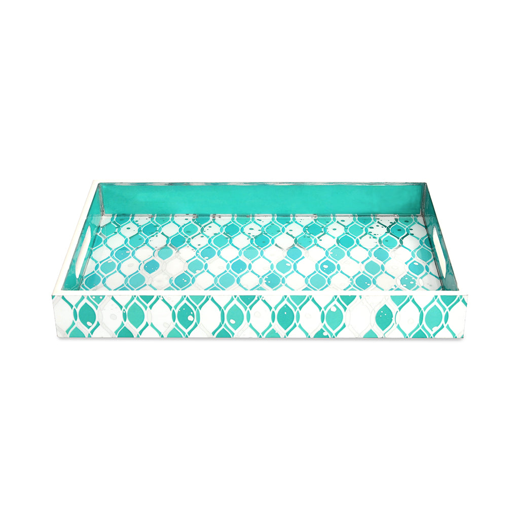 Printed MDF Serving Trays Set of 2 (Seagreen)