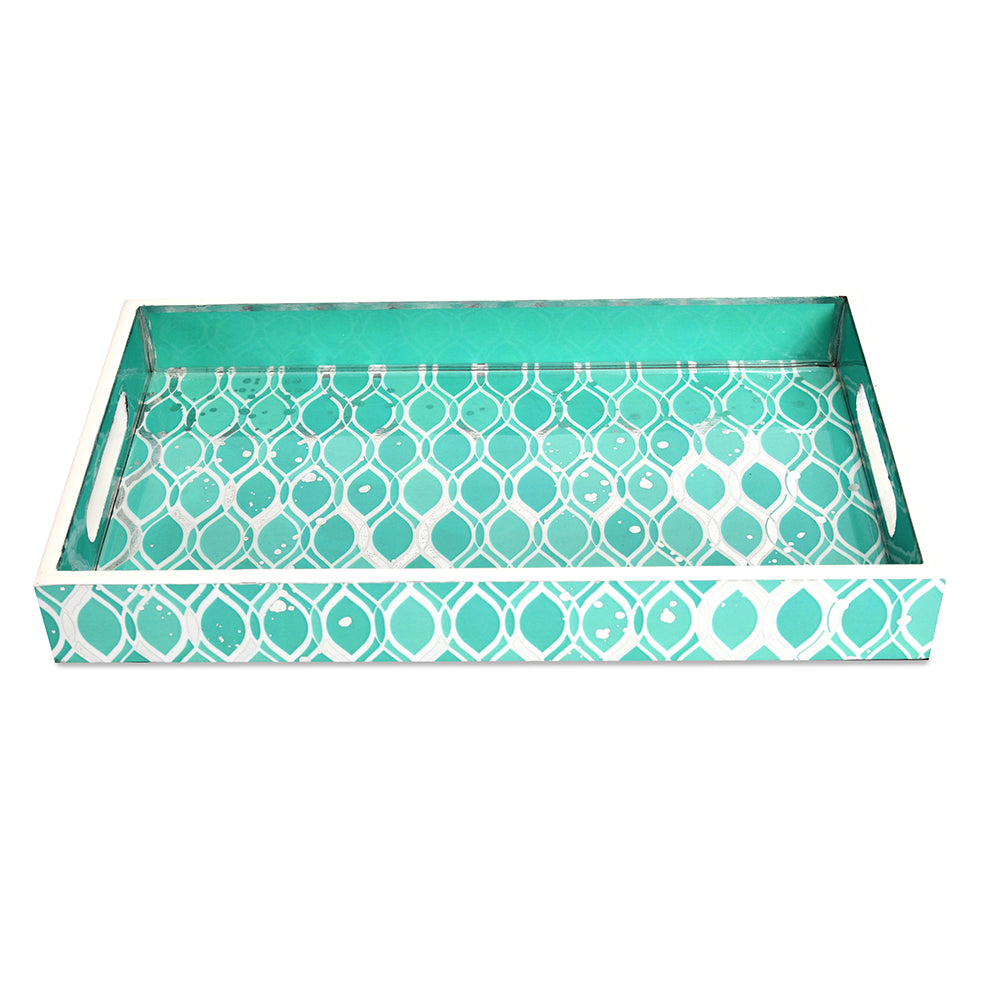 Printed MDF Serving Trays Set of 2 (Seagreen)