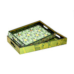 Printed MDF Serving Trays Set of 2 (Green)