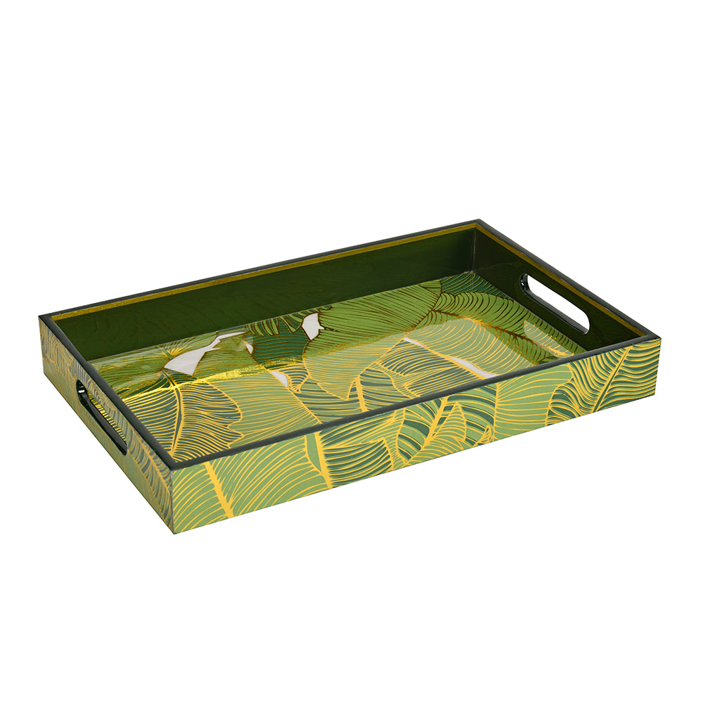 Printed MDF Serving Trays Set of 2 (Green)