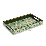 Printed MDF Serving Trays Set of 2 (Green)