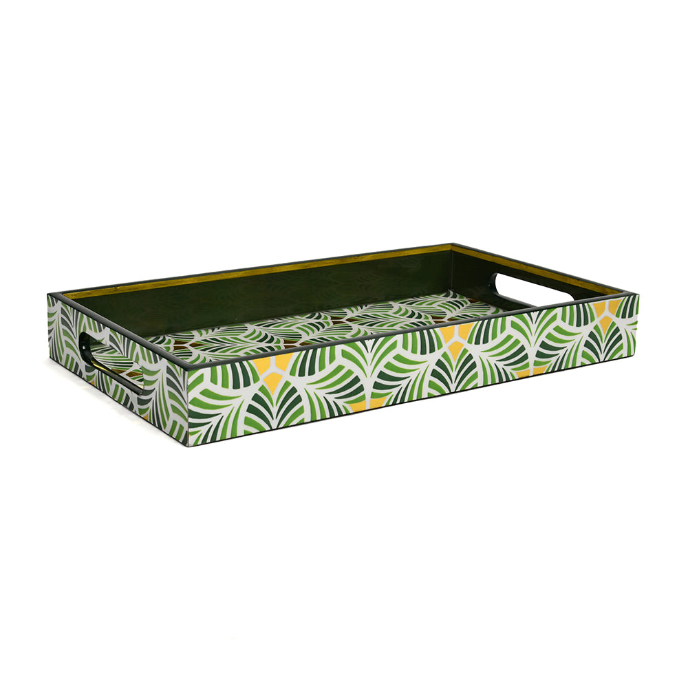 Printed MDF Serving Trays Set of 2 (Green)