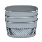 Polypropylene 3.3 L Storage Basket Set of 3 (Grey)