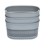 Polypropylene 3.3 L Storage Basket Set of 3 (Grey)