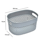 Polypropylene 3.3 L Storage Basket Set of 3 (Grey)