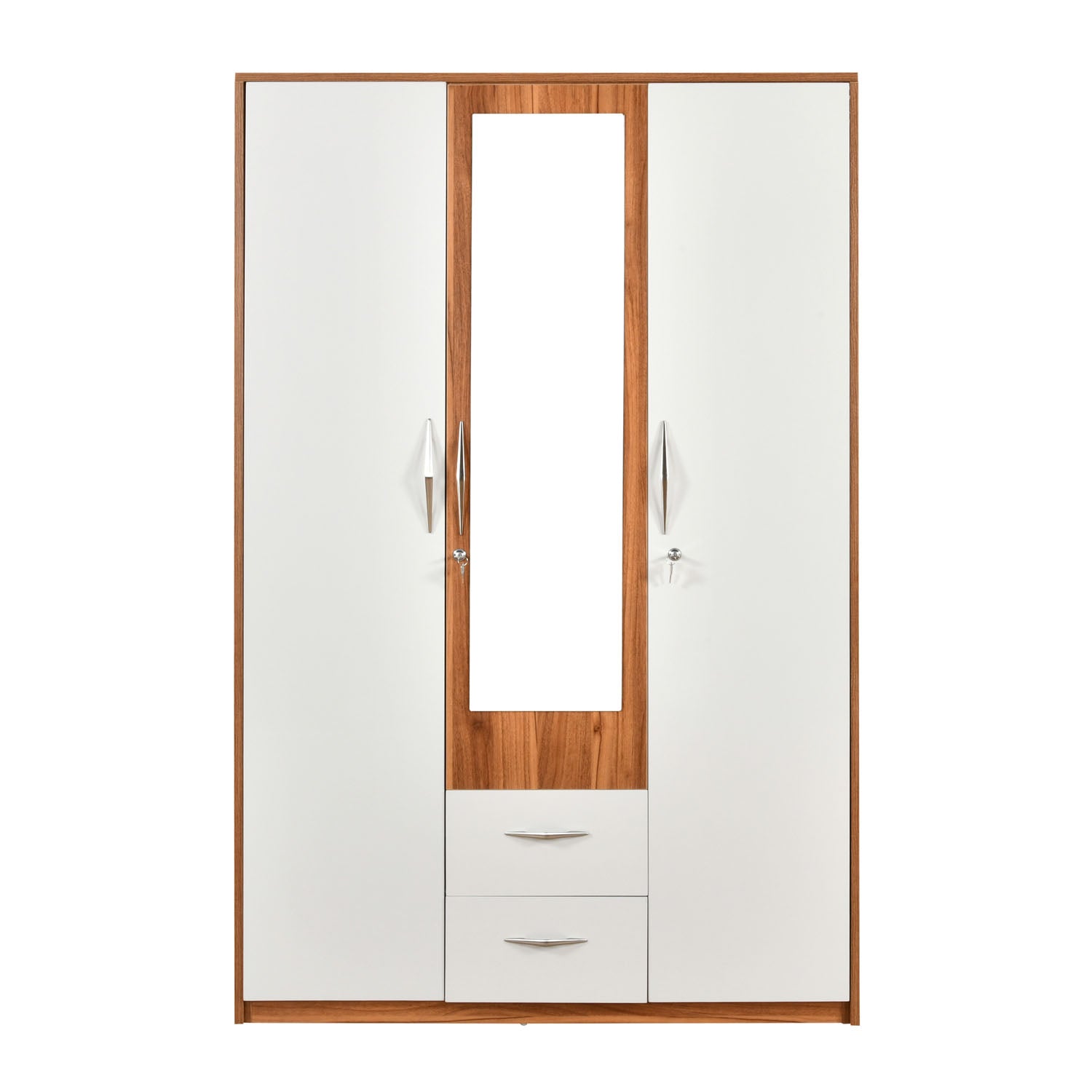 Eternal 3 Door Wardrobe With Mirror (Teak Finish)