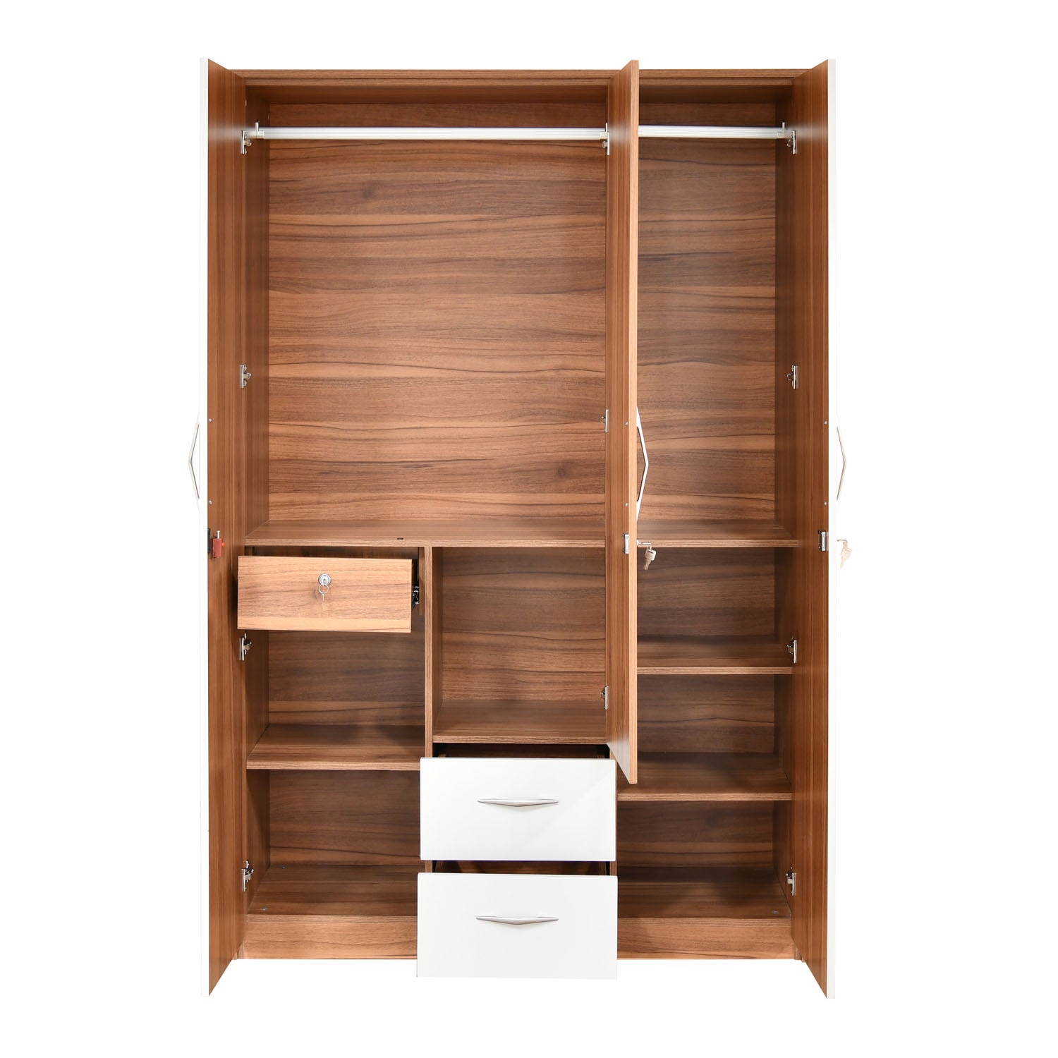 Eternal 3 Door Wardrobe With Mirror (Teak Finish)