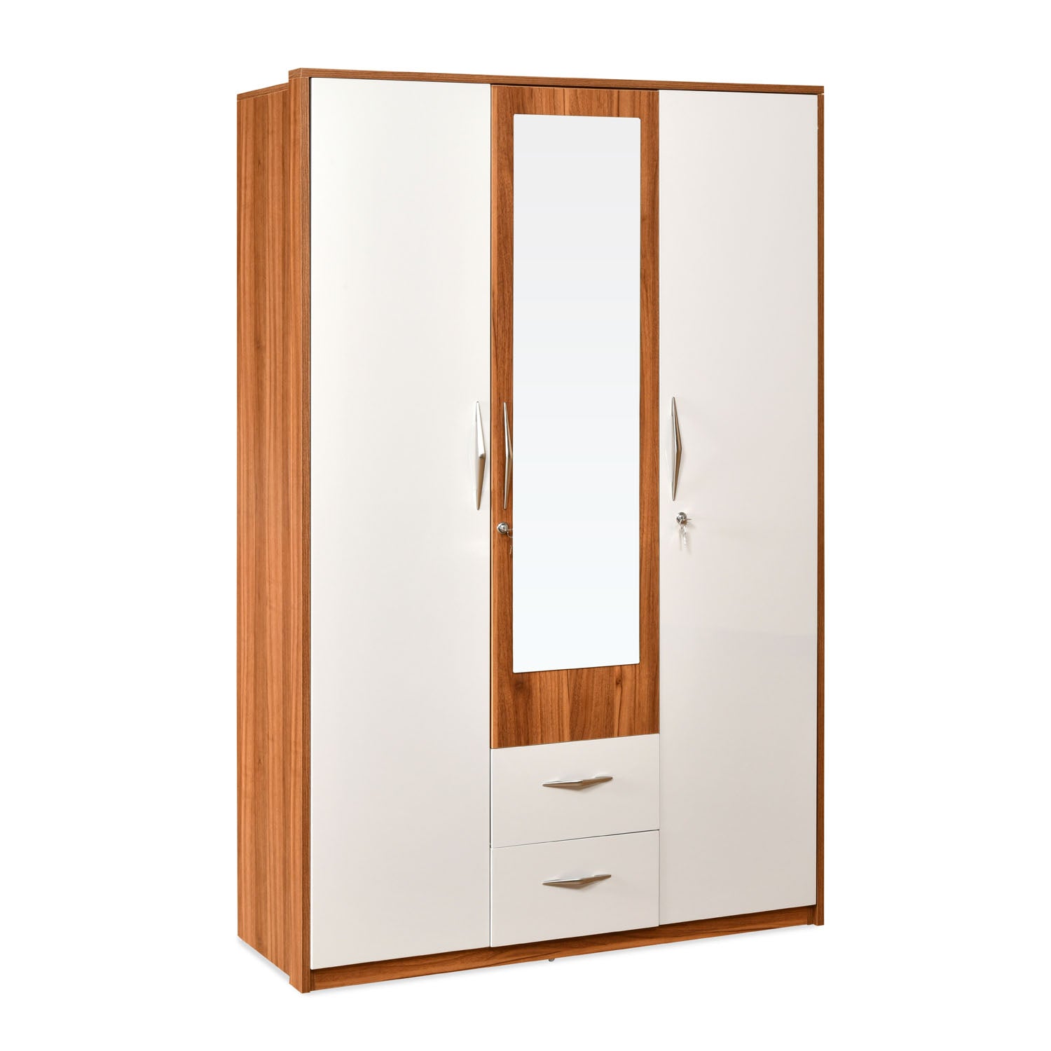 Eternal 3 Door Wardrobe With Mirror (Teak Finish)