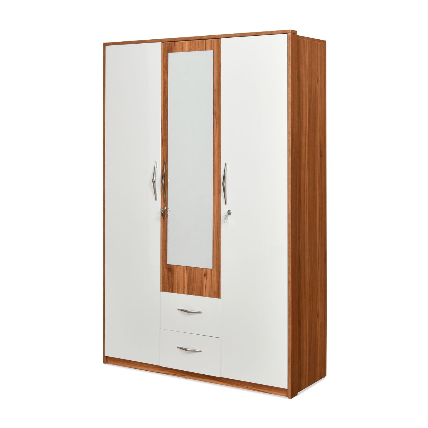 Eternal 3 Door Wardrobe With Mirror (Teak Finish)