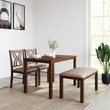 Alice 4 Seater Dining Set With Bench (Antique Cherry)