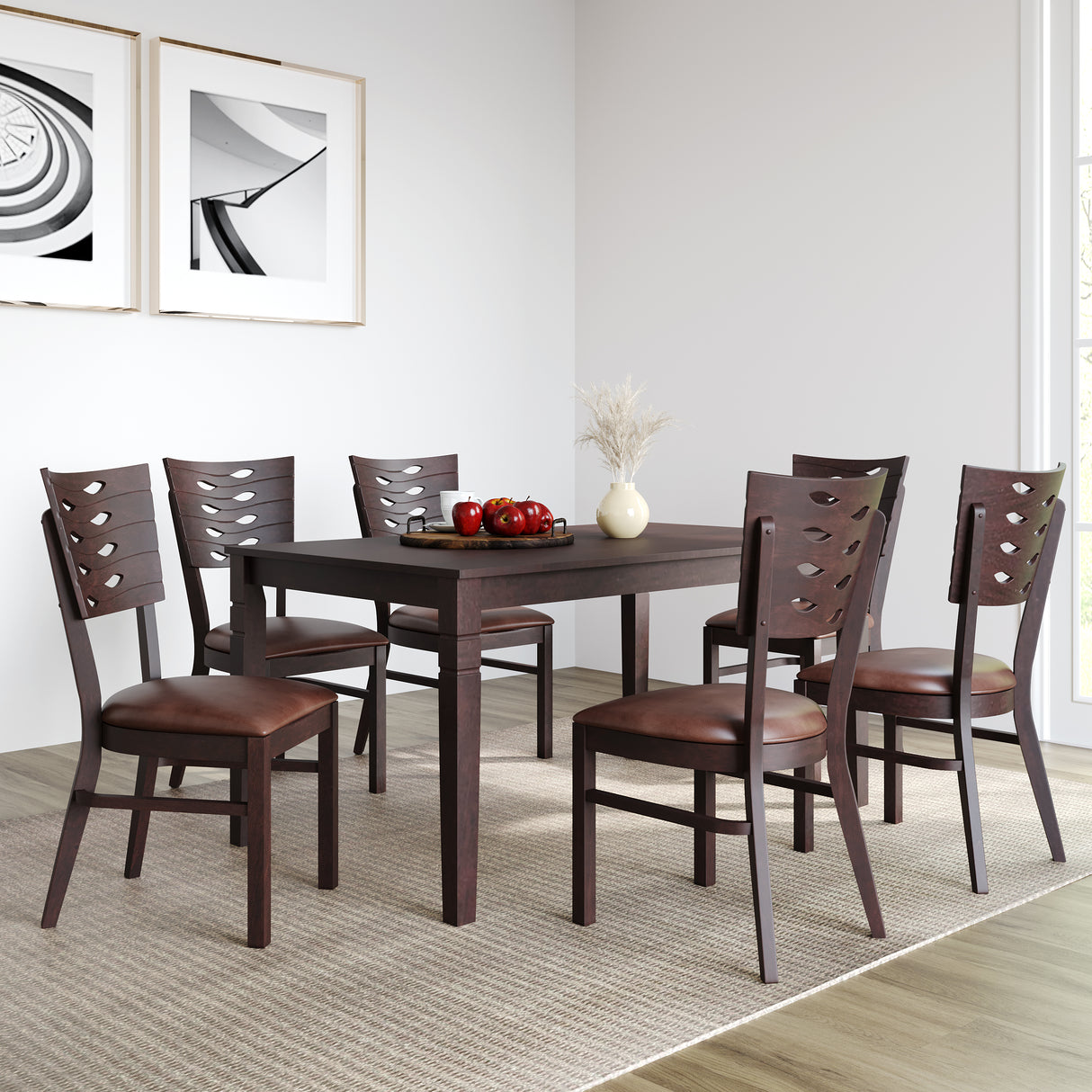 Fern 6 Seater Dining Set (Erin Brown)