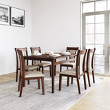 Jewel Six Seater Dining Set (Walnut)