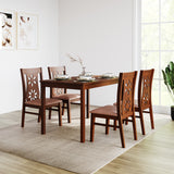 Sutlej 4 Seater Dining Set (Antique Cherry)