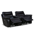 Bakewell 2 Seater Leather Electric Recliner with Console (Brown)