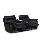 Bakewell 2 Seater Leather Electric Recliner with Console (Brown)