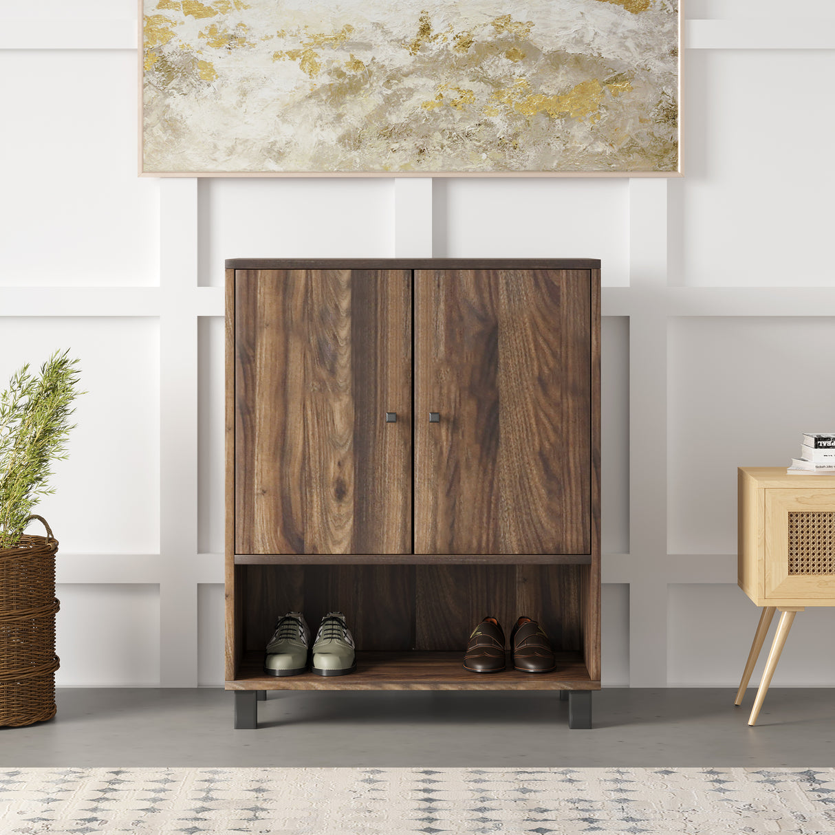 Astero Shoe Cabinet (Walnut)