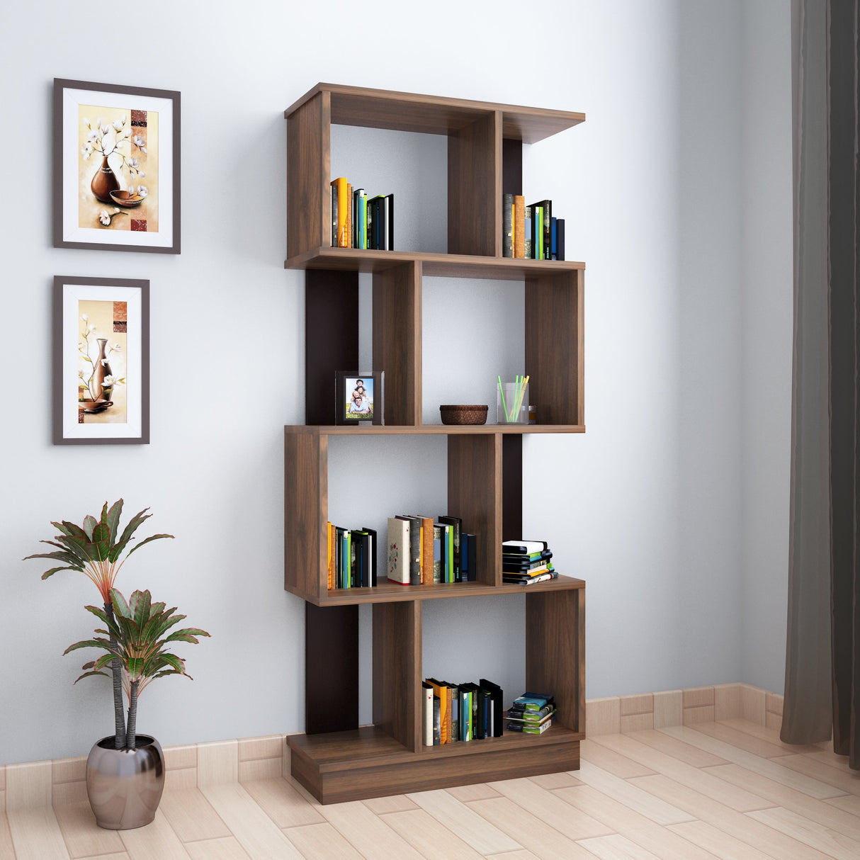 Checkers 4 Tier Book Shelf (Walnut)