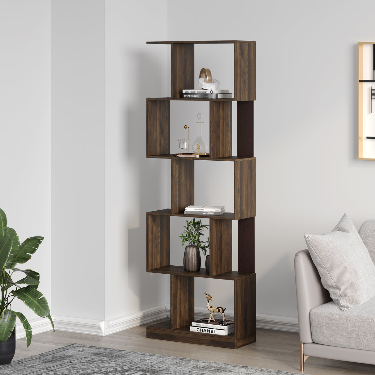 Checkers 5 Tier Book Shelf (Walnut)