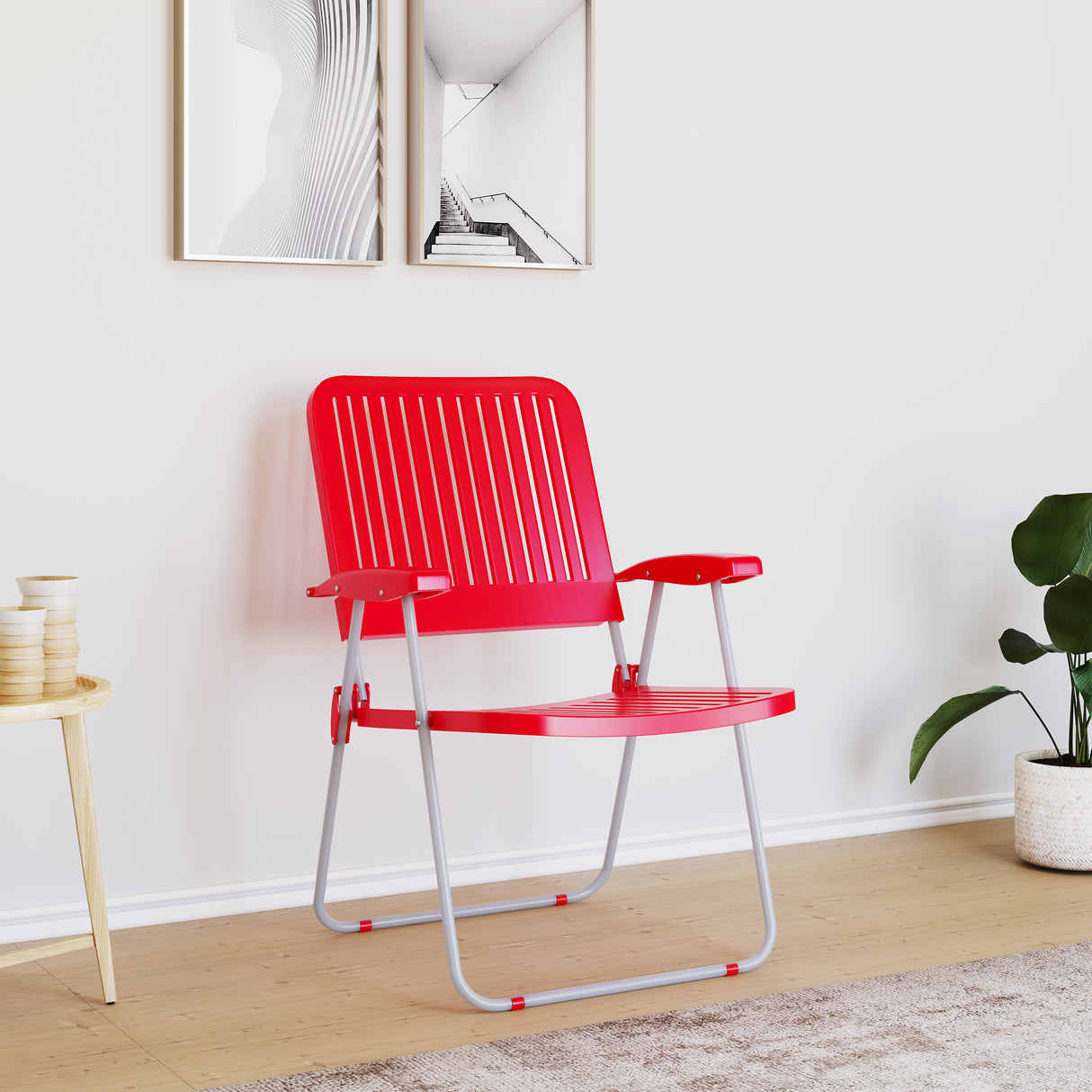 Guest Foldable Chair (Bright Red)