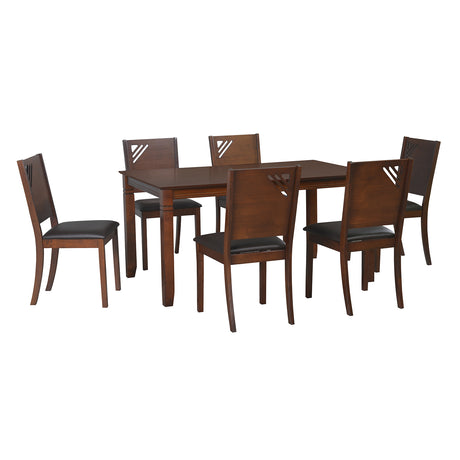 Floret 6 Seater Dining Set (Walnut)