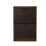 Florine Engineered Wood 2 Tier Shoe Cabinet (Walnut & Wenge)