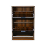 Florine Engineered Wood 2 Tier Shoe Cabinet (Walnut & Wenge)