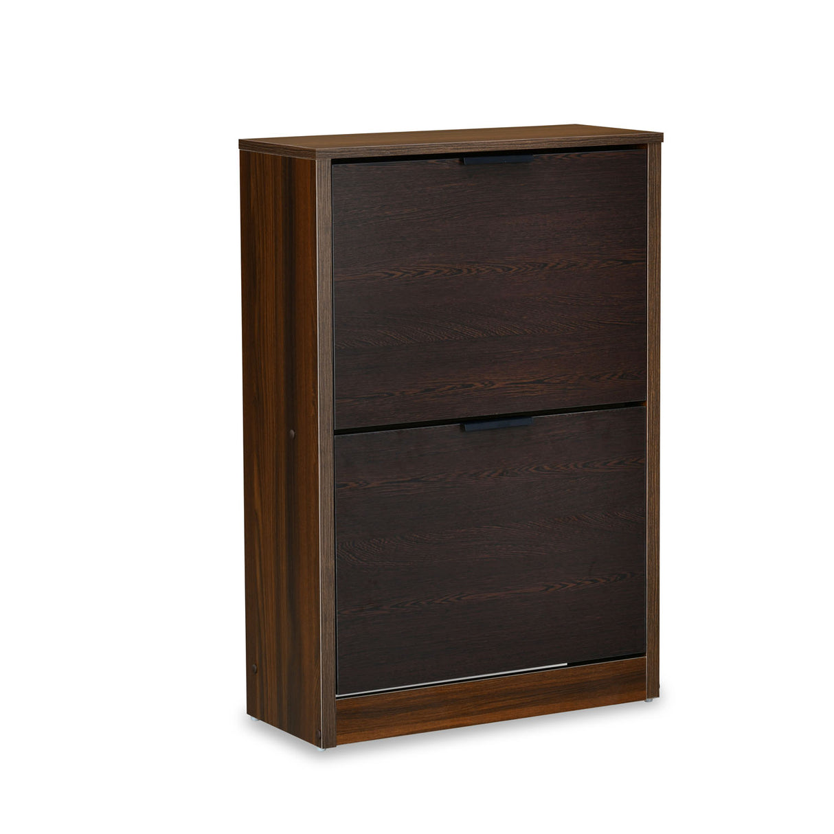 Florine Engineered Wood 2 Tier Shoe Cabinet (Walnut & Wenge)