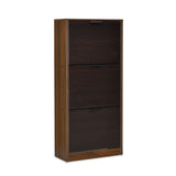 Florine 3 Tier Engineered Wood Shoe Cabinet (Walnut & Wenge)